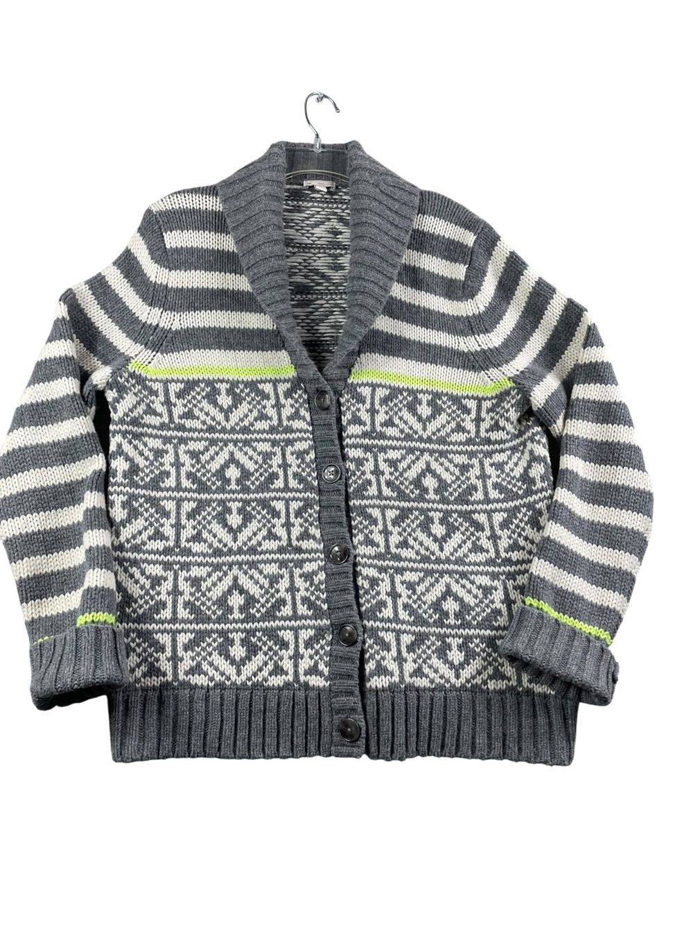 Gap Lambswool Blend Fair Isle Chunky Cozy Grandpacore Shawl Collar Cardigan XL